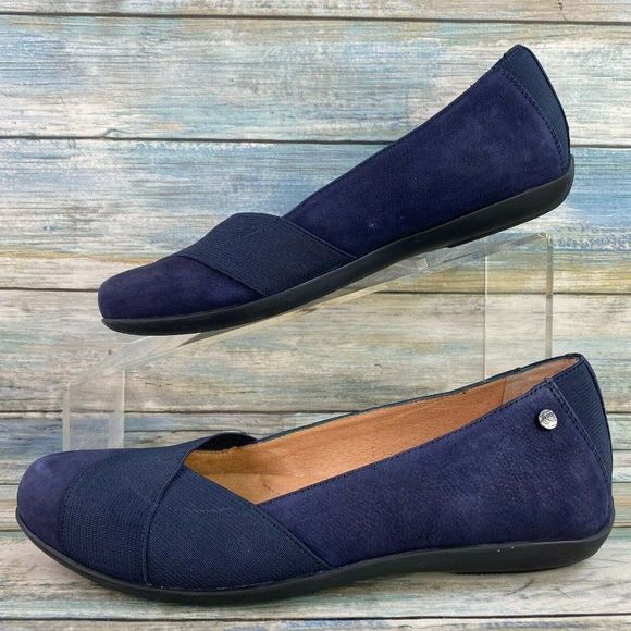 Nurture Womens Blue Nubuck Leather Slip On Loafers Size 6M Round Toe Slip On - Picture 2 of 11